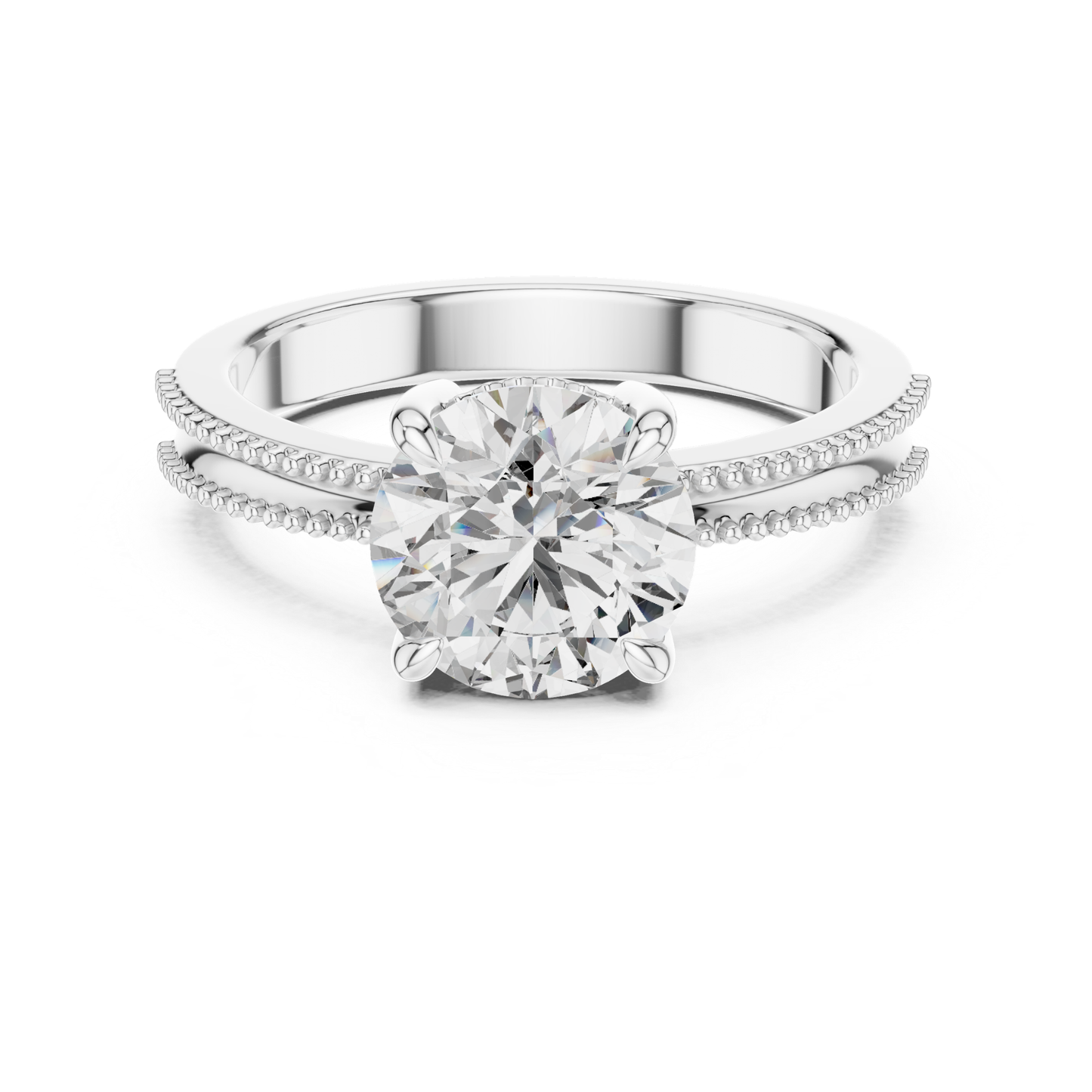 Round Diamond Double Edge Band Ring | Double the Brilliance