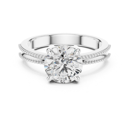 Round Diamond Double Edge Band Ring | Double the Brilliance