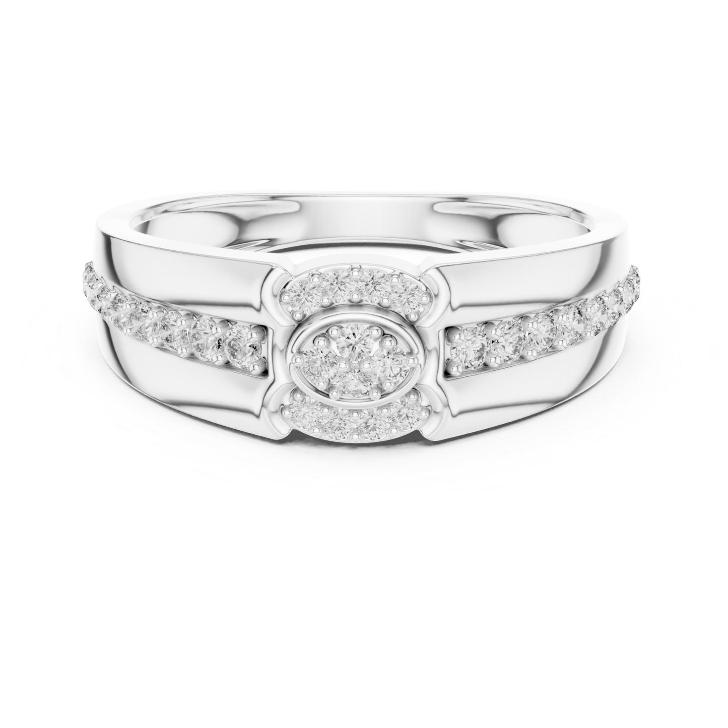 Round Diamond Cluster Band Ring | Modern Luxury Style