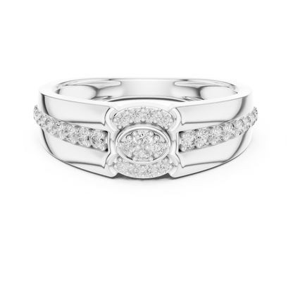 Round Diamond Cluster Band Ring | Modern Luxury Style