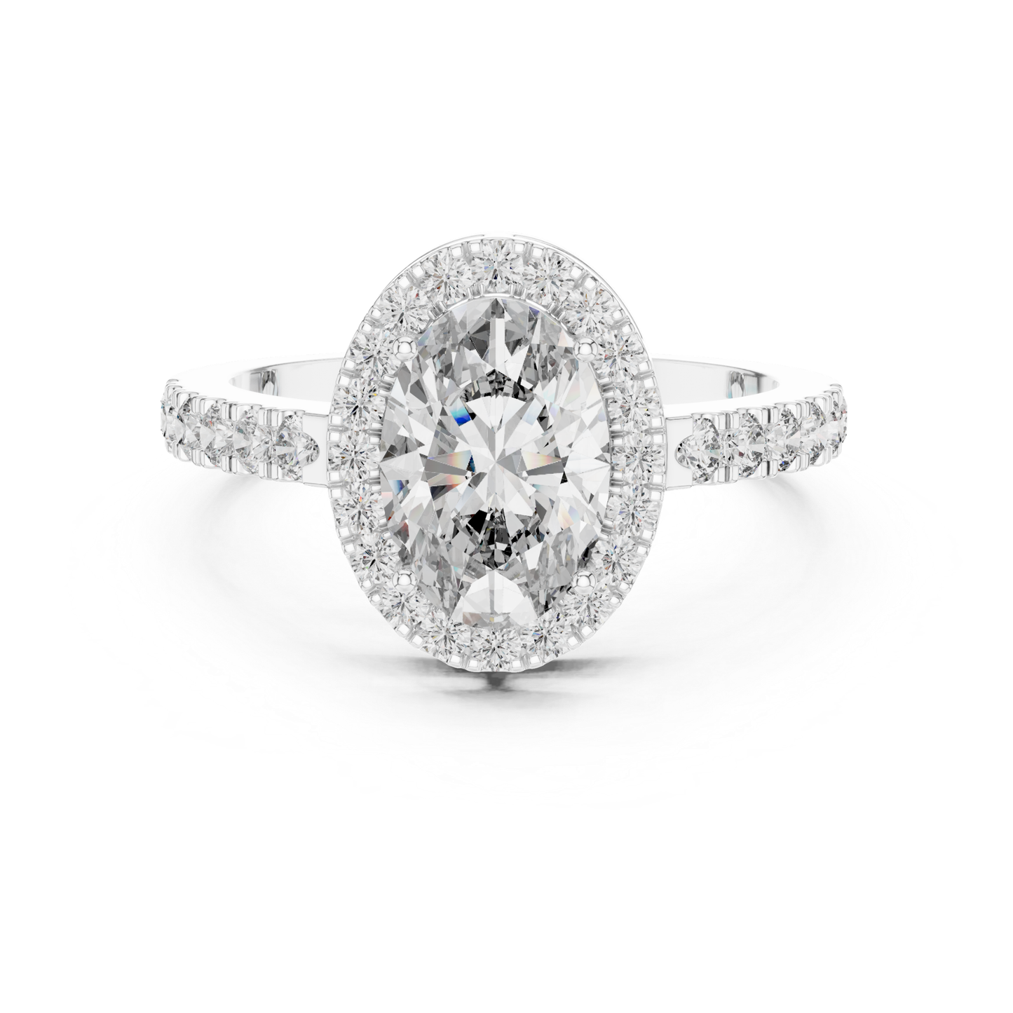 Oval Center Diamond Halo Ring | Crowned in Pure Brilliance