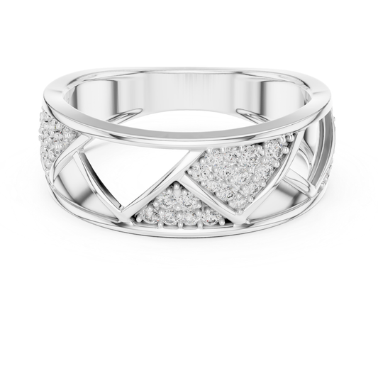 Round Diamond Open Triangle Ring | Modern Luxury Style