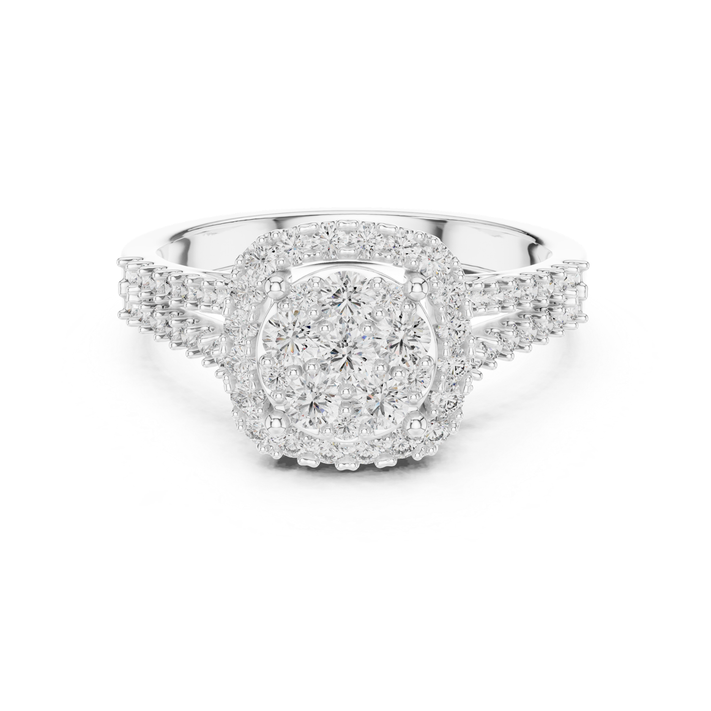 Round Cluster Halo Diamond Rings | Luxury Vintage Style