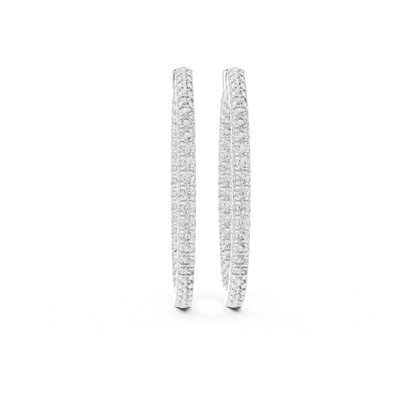 Classic Diamond Hoop Earrings with Brilliant Pave Elegance | Luxury Jewelry