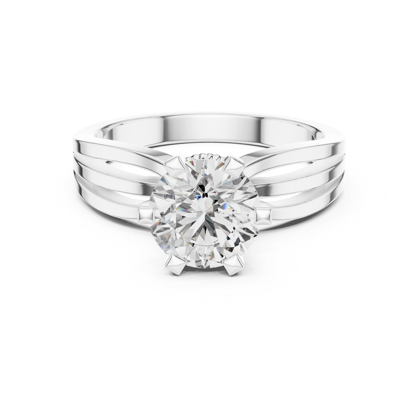 Round Diamond Layered Band Ring | Fine 18K 14K 10K Gold Luxe