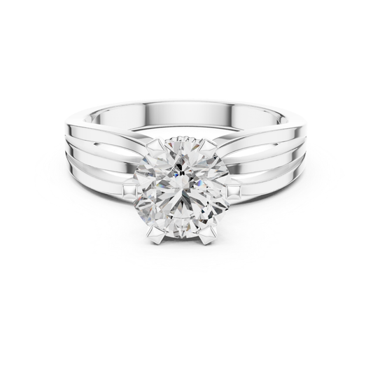 Round Diamond Layered Band Ring | Fine 18K 14K 10K Gold Luxe