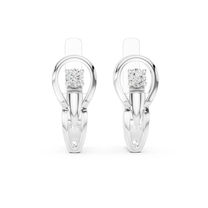 Oval Open Frame Diamond Hoop Earrings | Minimal Modern Elegance