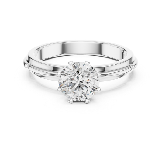 Round Diamond Designer Band Ring | 18K Gold Fine Jewelry
