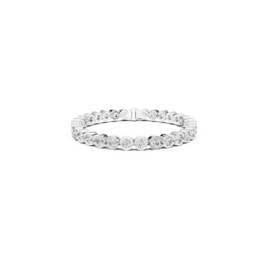 Round Bezel Set Diamond Tennis Bracelet | Modern Luxury Style
