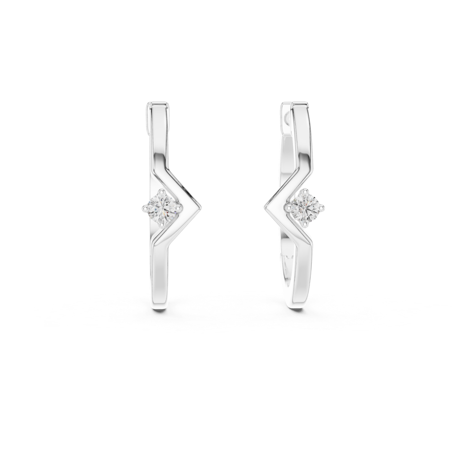 Modern Zigzag Diamond Hoop Earrings with Minimal Elegance | Luxury Jewelry