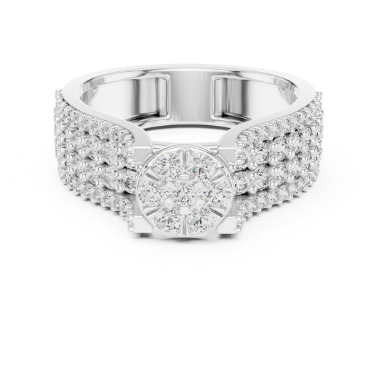 Flower Cluster Diamond Ring | Luxury Pave Gold Ring Style