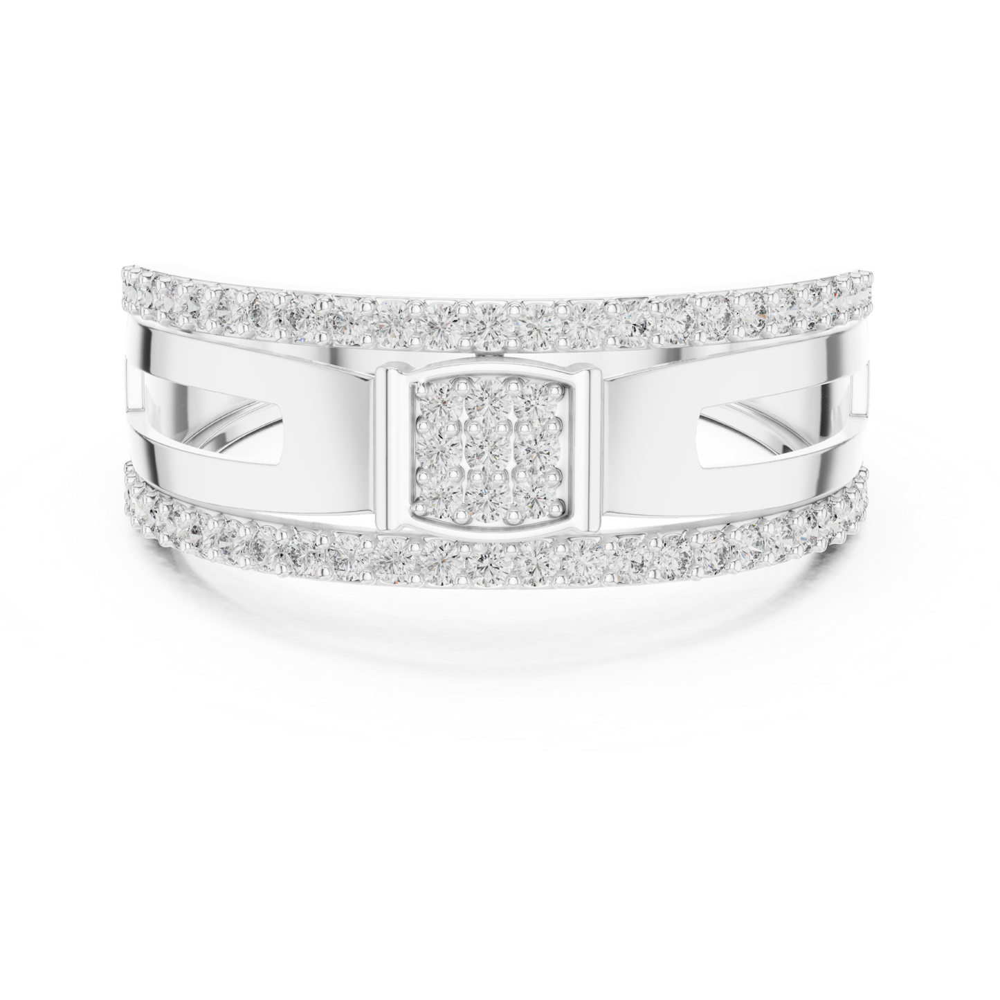 Luxury Men’s Diamond Band | Modern White Gold Wedding Style