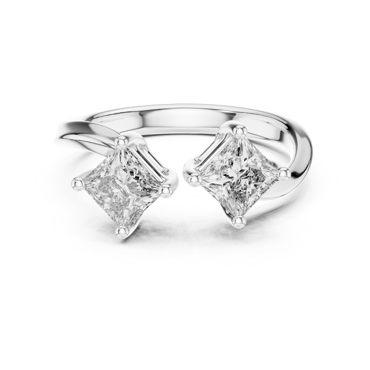 Princess Cut Open Wrap Diamond Ring | Modern Luxury Style