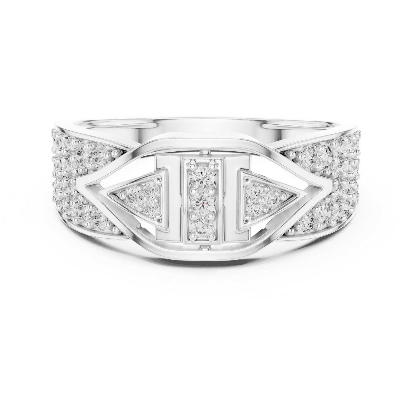Round Diamond Luxury Band | Modern Geometric Style