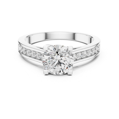 Round Diamond Channel Set Band Ring | Fine 18K 14K 10K Gold
