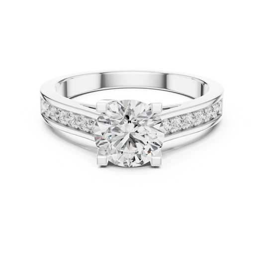 Round Diamond Channel Set Band Ring | Fine 18K 14K 10K Gold