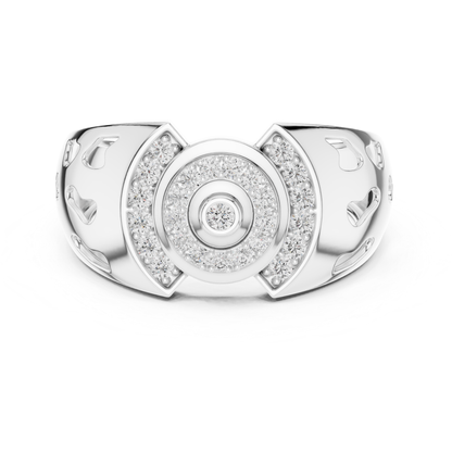 Luxury Diamond Circle Statement Rings | Modern White Gold Style