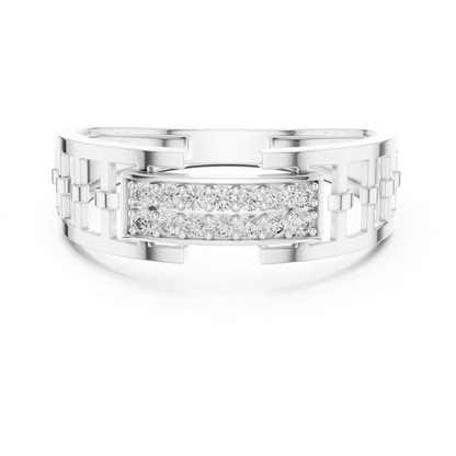 Round Diamond Men's Wedding Rings | Modern Luxury Band