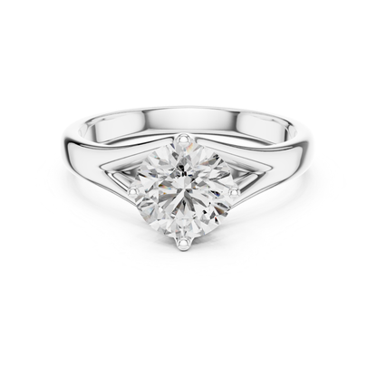 Round Diamond Split Band Ring | 18K Gold Fine Jewelry