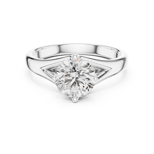 Round Diamond Split Band Ring | 18K Gold Fine Jewelry