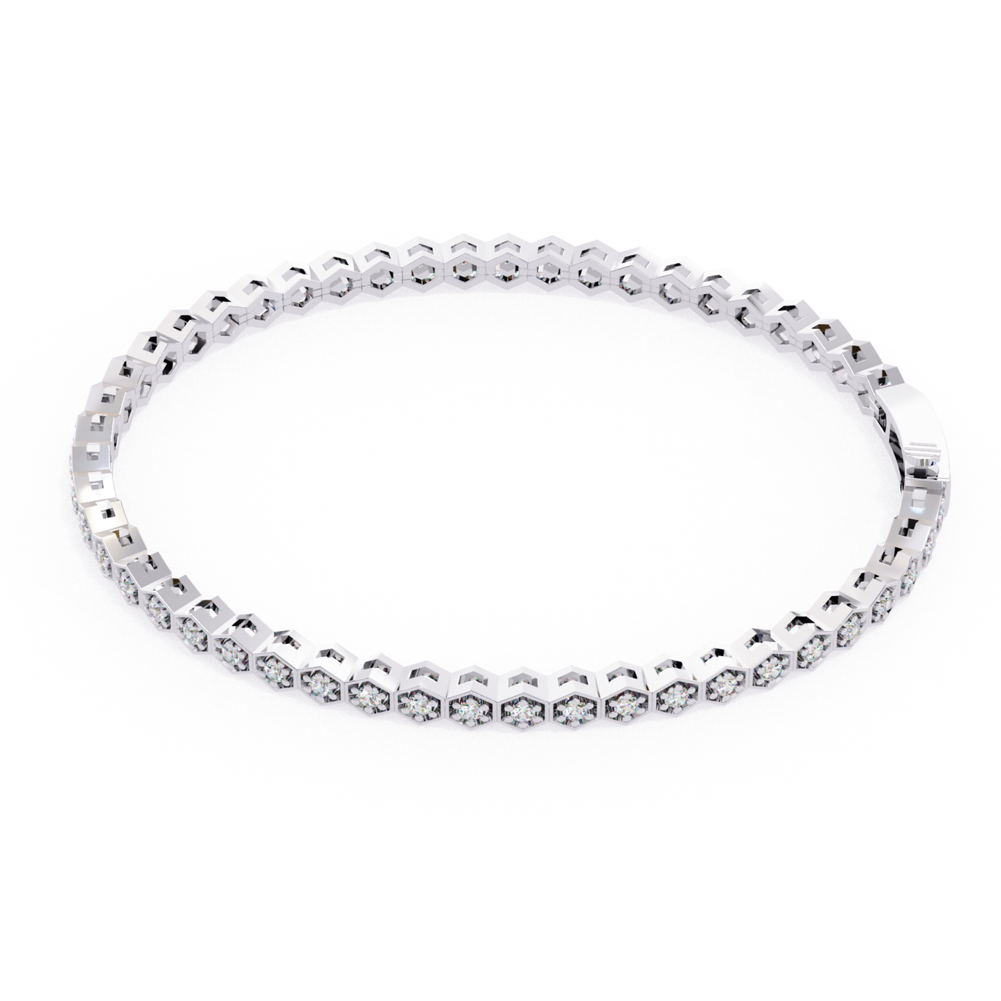 Hexa Gold Diamond Tennis Bracelet | Six Sides of Pure Luxury