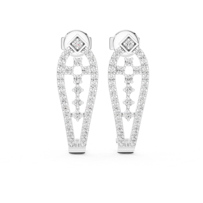Geometric Diamond Drop Earrings with Openwork Elegance | Modern Luxury