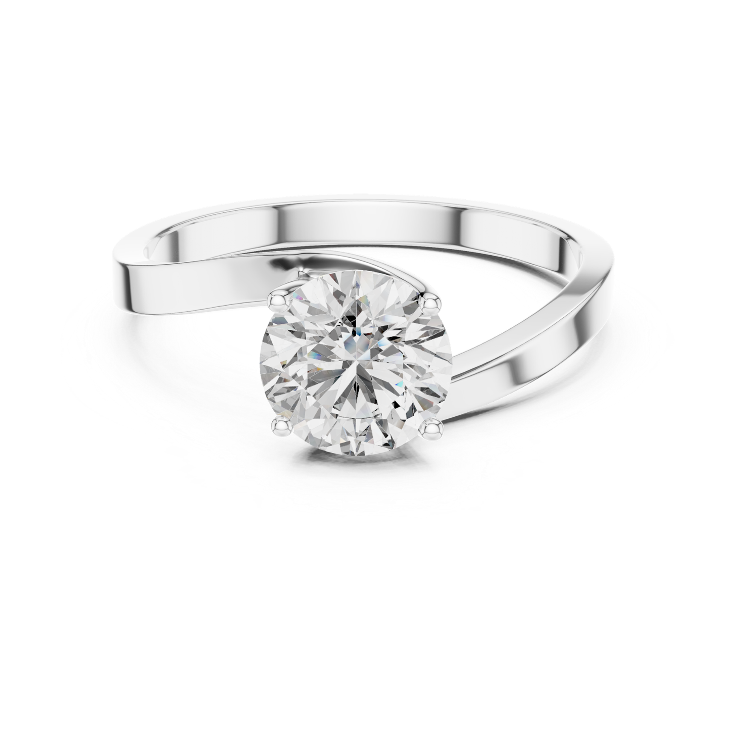 Round Diamond Open Band Ring | Where Brilliance Breathes Free