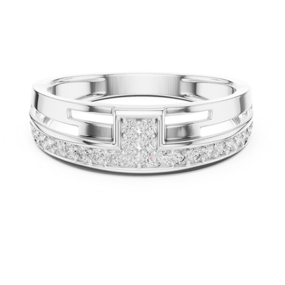 Round Diamond Channel Set Wedding Band | Modern Luxury Style