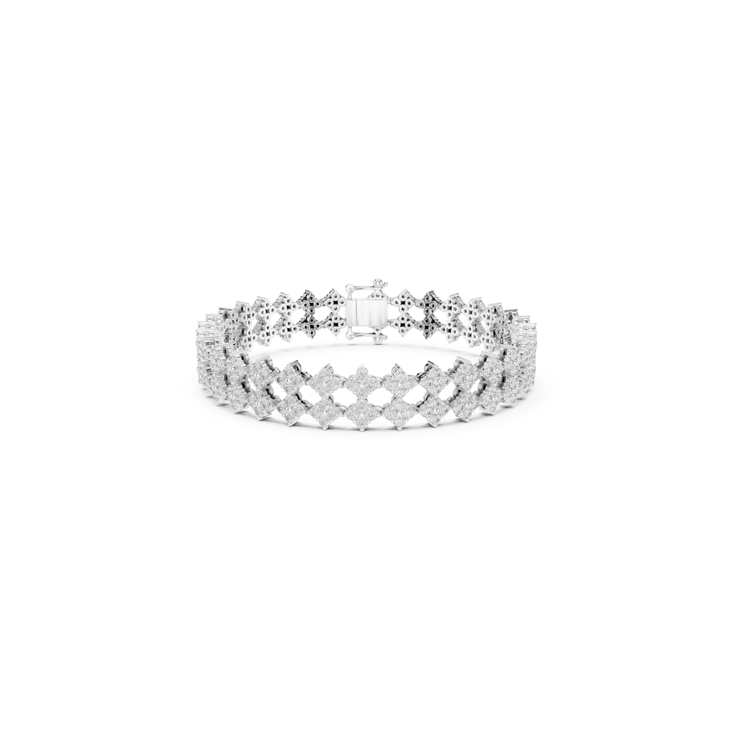 Luxury Diamond Tennis Bracelet | Elegant Floral White Gold Style