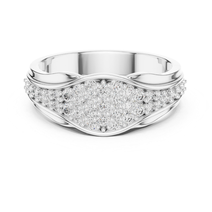 Round Diamond Cluster Wave Band | Elegant Luxury Style