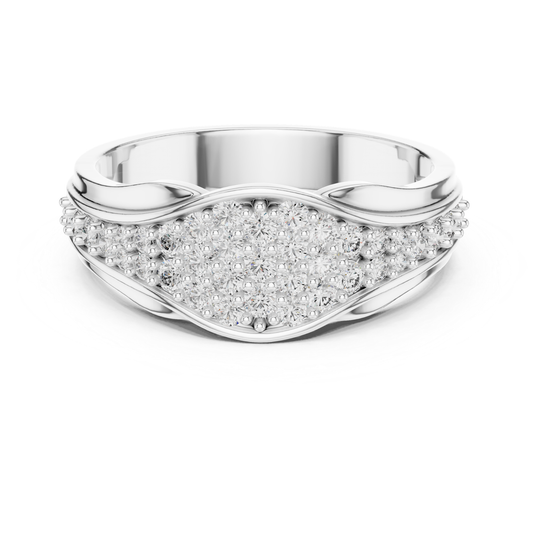 Round Diamond Cluster Wave Band | Elegant Luxury Style