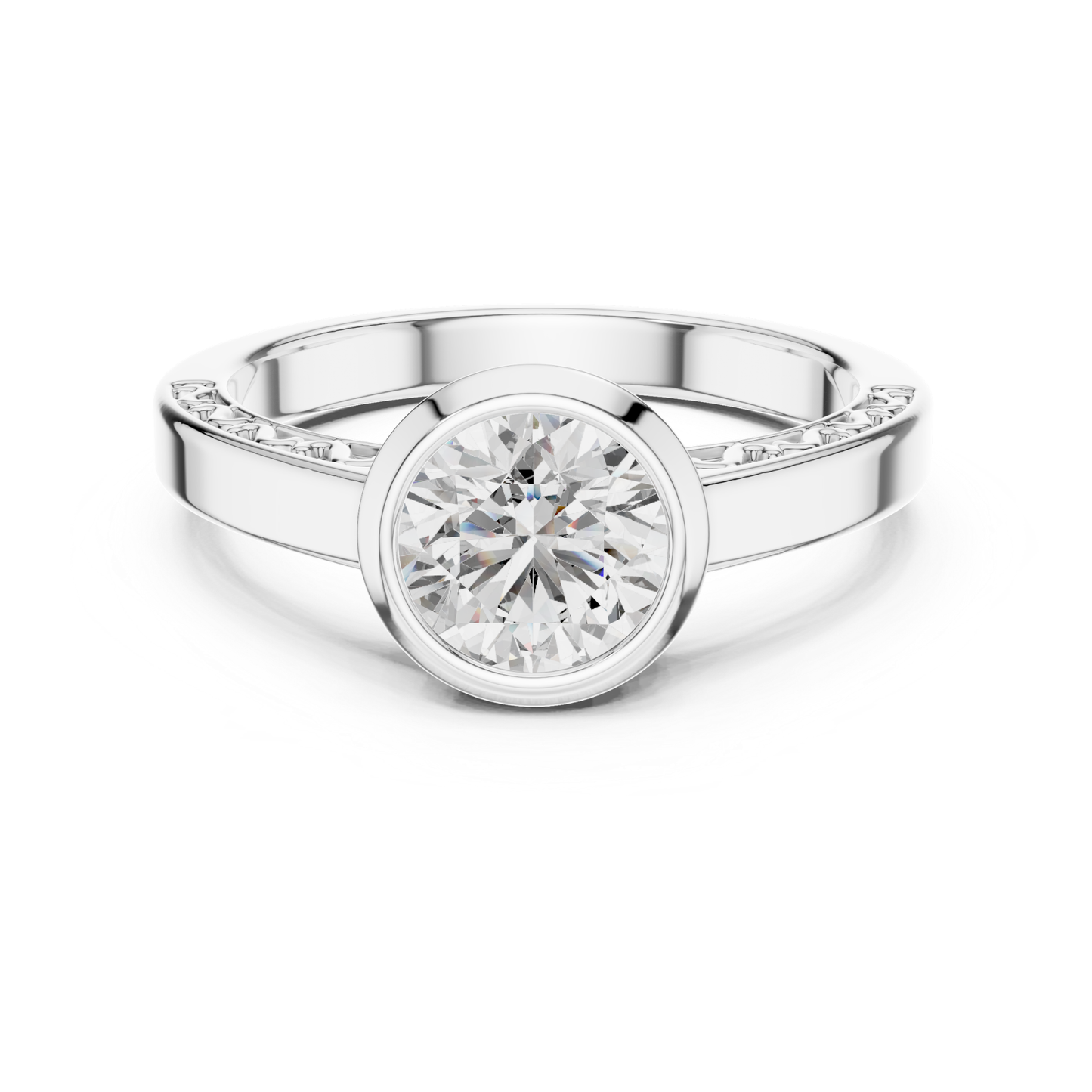 Round Cut Diamond Bezel Set Ring | Perfectly Encircled in Luxury