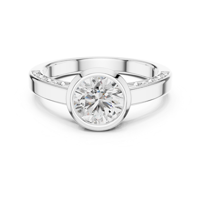 Round Cut Diamond Bezel Set Ring | Perfectly Encircled in Luxury