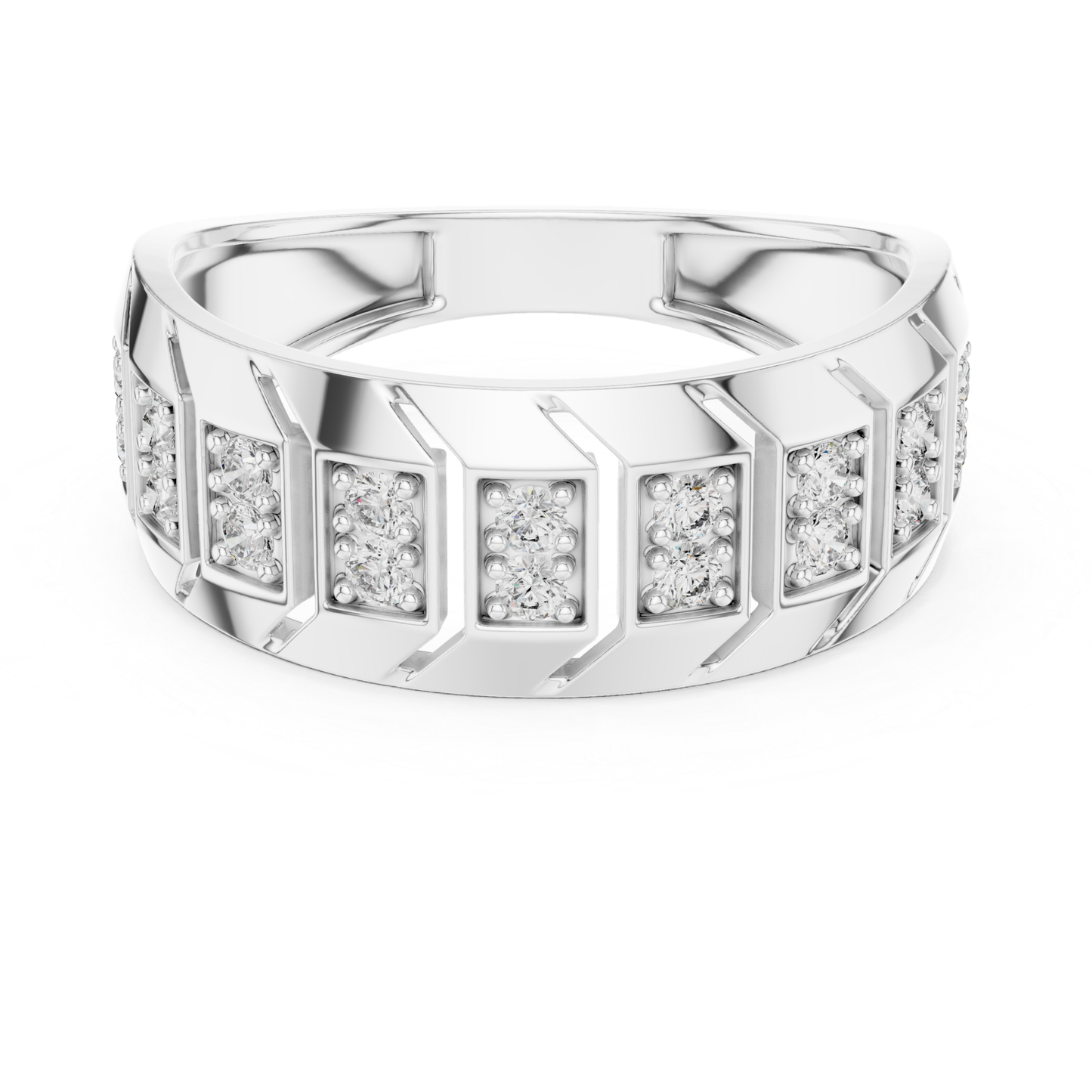 Round Diamond Men's Band | Modern Luxury Wedding Style