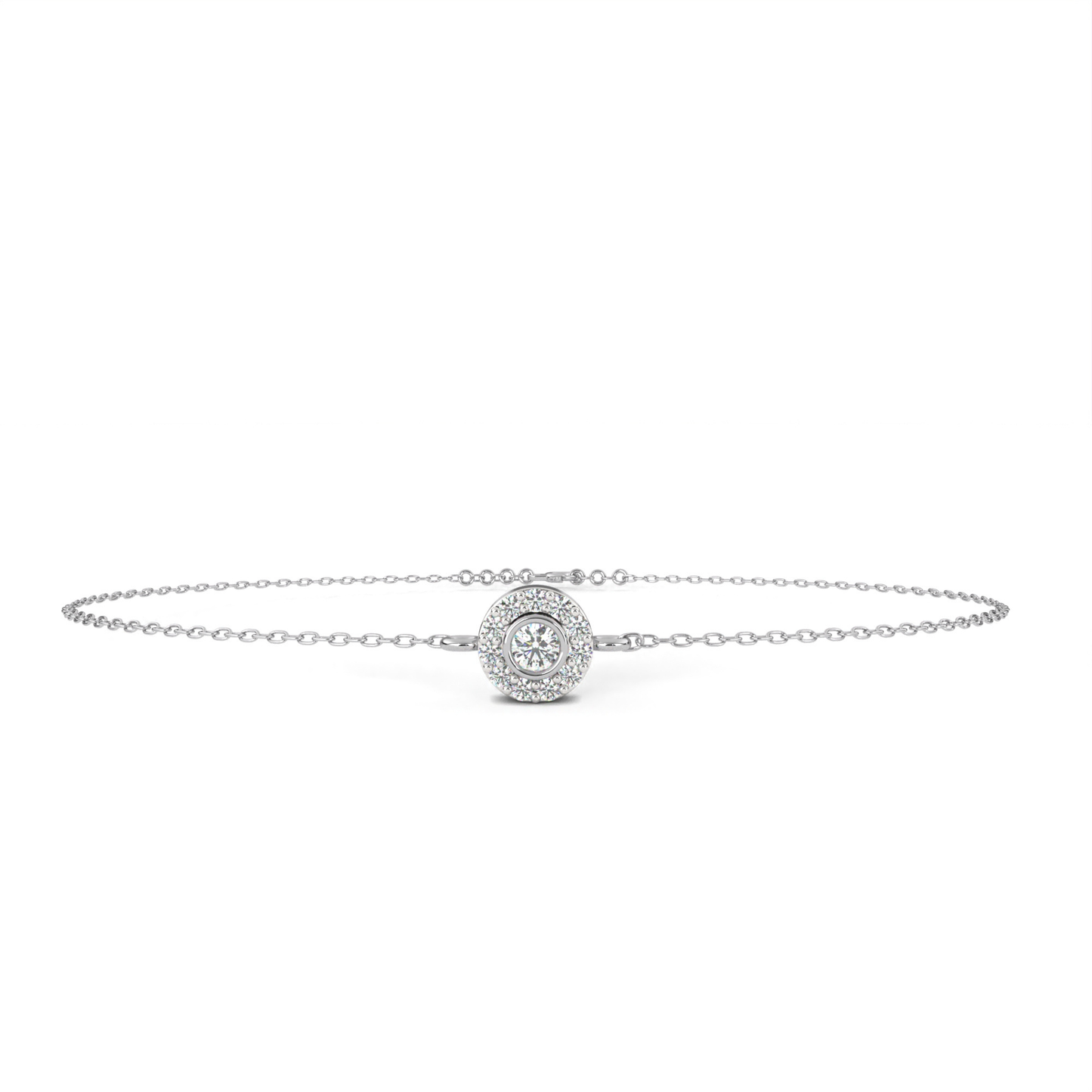 Radiant Halo Diamond Bracelet