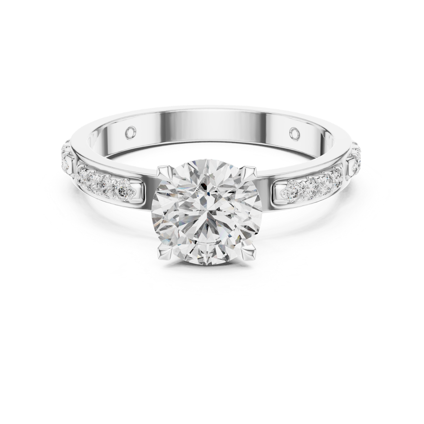 Round Diamond Bezel Side Band Ring | Sleekly Wrapped in Brilliance