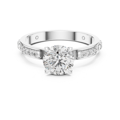 Round Diamond Bezel Side Band Ring | Sleekly Wrapped in Brilliance