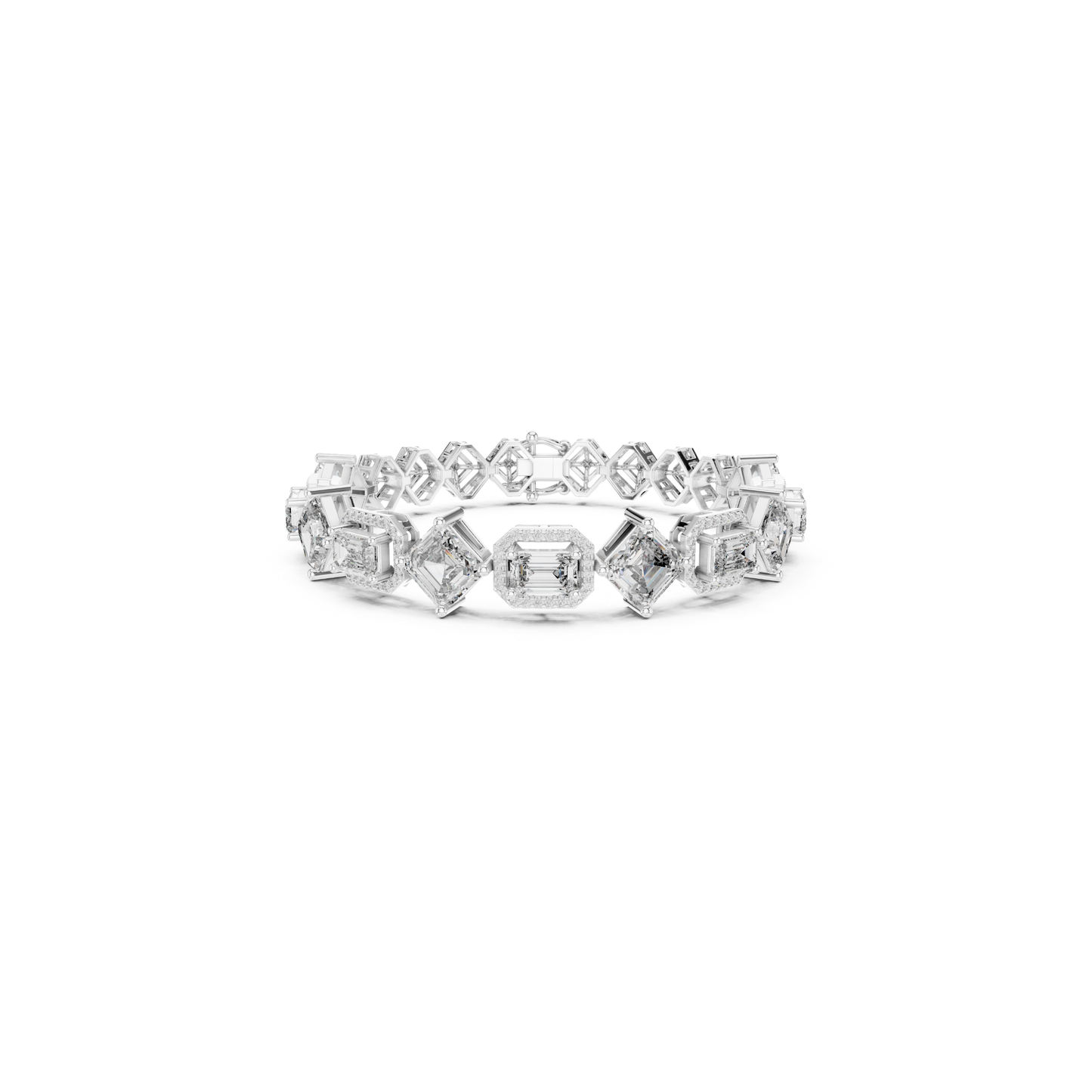 Round, Emerald & Radiant Diamond Bracelet | Luxury Tennis Style