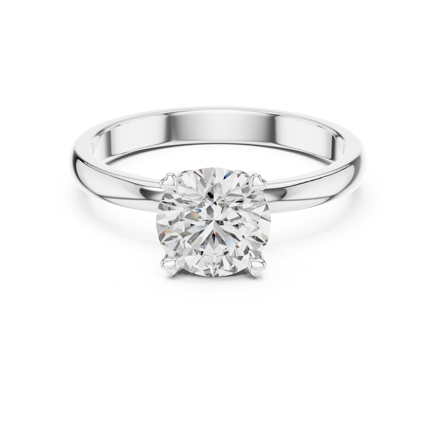 Round Diamond Simple Band Ring | 18K Gold Fine Jewelry