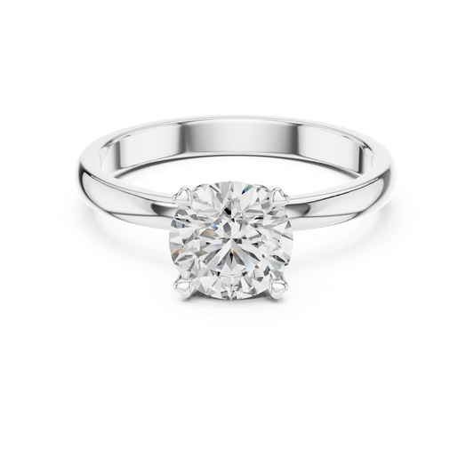 Round Diamond Simple Band Ring | 18K Gold Fine Jewelry