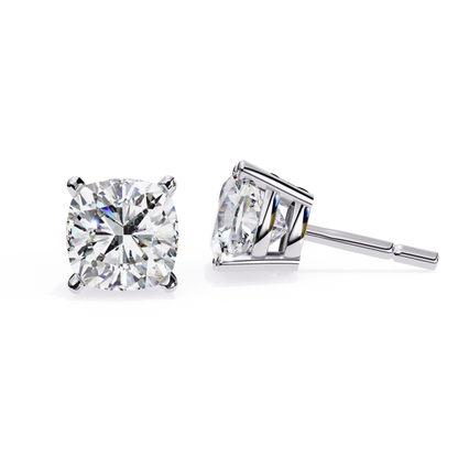 Pure Glow Laborgezüchtete Diamantkissen-Ohrstecker | Feines 18K Gold