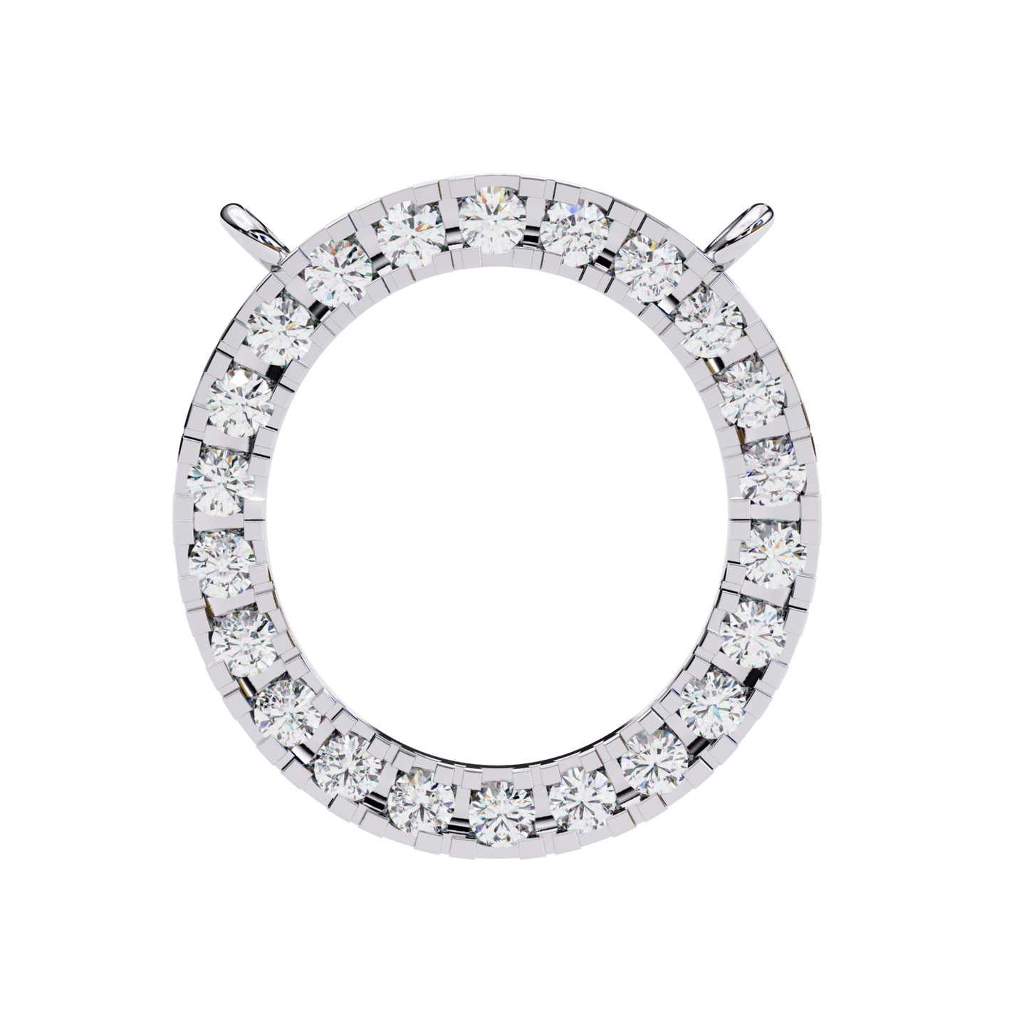 Round Halo Circle Lab Grown Diamond Pendant With Chain | 18K