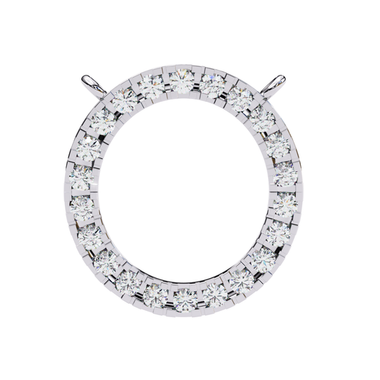 Round Halo Circle Lab Grown Diamond Pendent With Chain