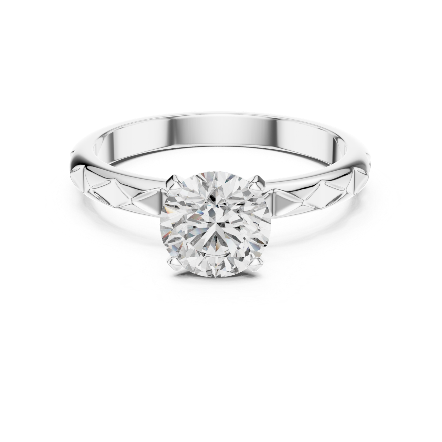 Round Diamond Pattern Band Ring | 18K Gold Fine Jewelry