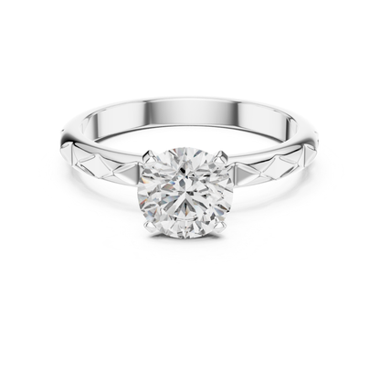 Round Diamond Pattern Band Ring | 18K Gold Fine Jewelry