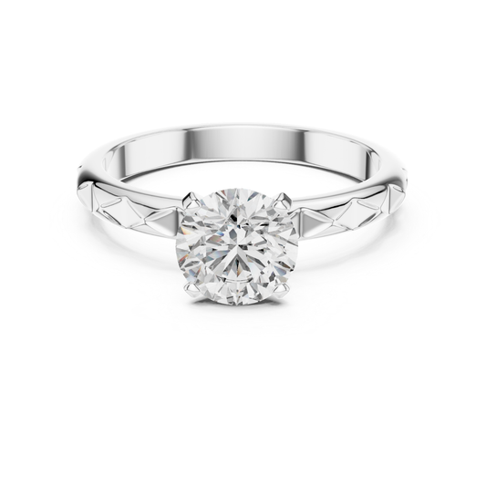 Round Diamond Pattern Band Ring | 18K Gold Fine Jewelry