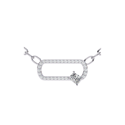 Cushion Cut Lab Grown Diamond Link Pendent With Chain