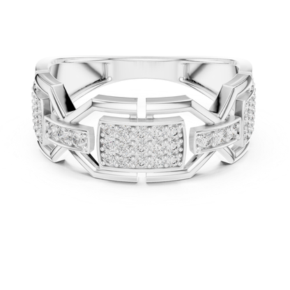 Luxury Diamond Geometric Band Ring | Modern Statement Style