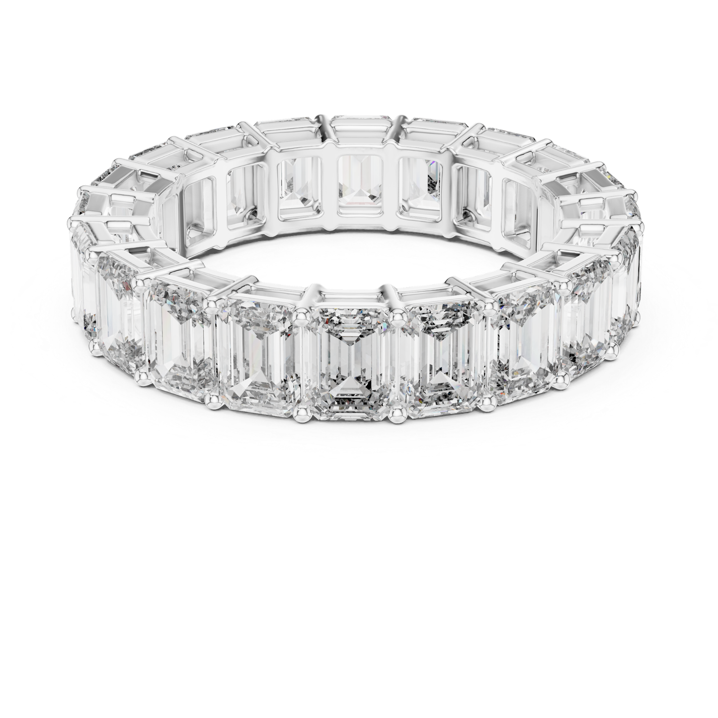 Emerald Cut Diamond Eternity Band | Luxury Gold Wedding Rings