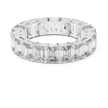 Emerald Cut Diamond Eternity Band | Luxury Gold Wedding Rings